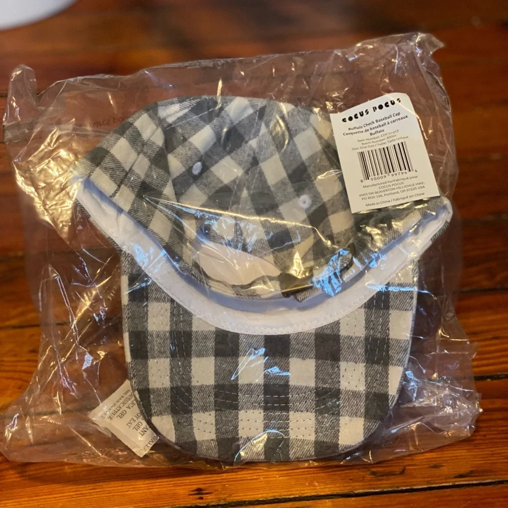 Buffalo Gingham Check Baseball Cap NWT